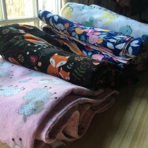 Double Sided Flannel Baby Blankets – Foxes/ Green