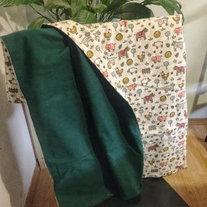 Double Sided Flannel Baby Blankets – Farm/ Emerald green