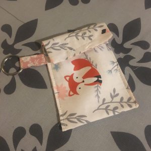 Fabric Card Holder with Key Ring
