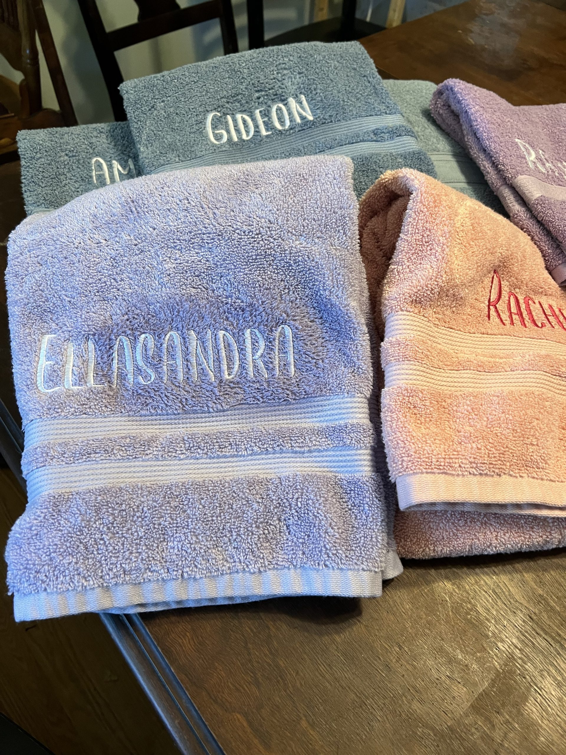 Custom Personalized Embroidered Bath Towels